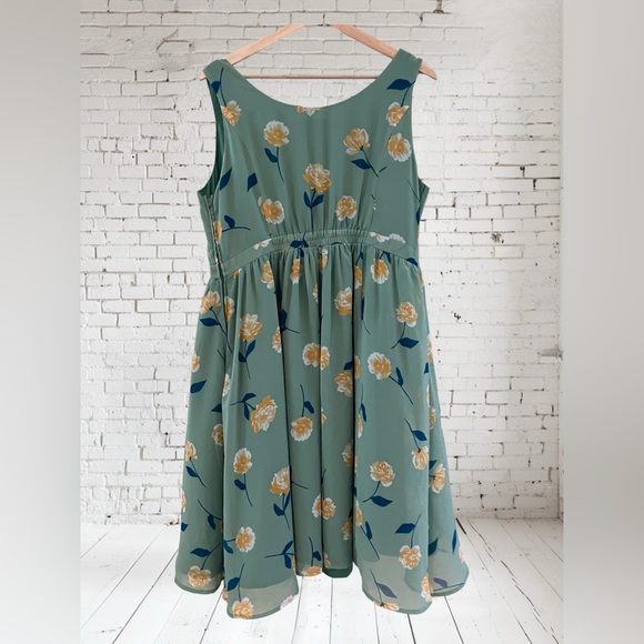 ModCloth Green Floral Dress Size XL New Without Tags - Picture 3 of 3
